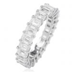 4.56cts Emerald Cut Diamond Platinum Eternity Band Ring