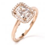 GIA Cushion Diamond D- VS2 18K Gold Engagement Ring