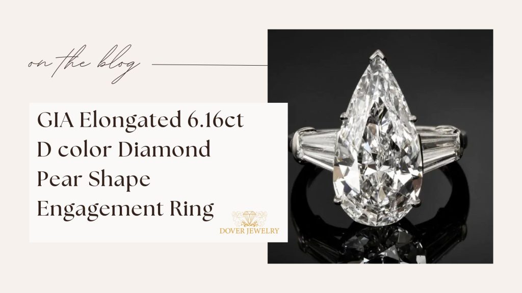 GIA Elongated 6.16ct D color Diamond Pear Shape Engagement Ring 