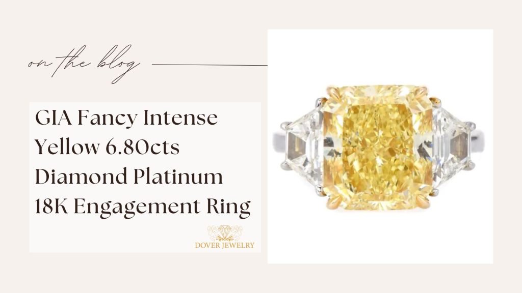 GIA Fancy Intense Yellow 6.80cts Diamond Platinum 18K Engagement Ring 