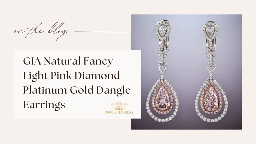 GIA Natural Fancy Light Pink Diamond Platinum Gold Dangle Earrings 