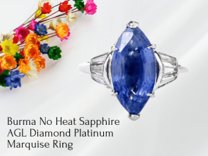 Burma No Heat Sapphire AGL Diamond Platinum Marquise Ring Dover Jewelry Brickell