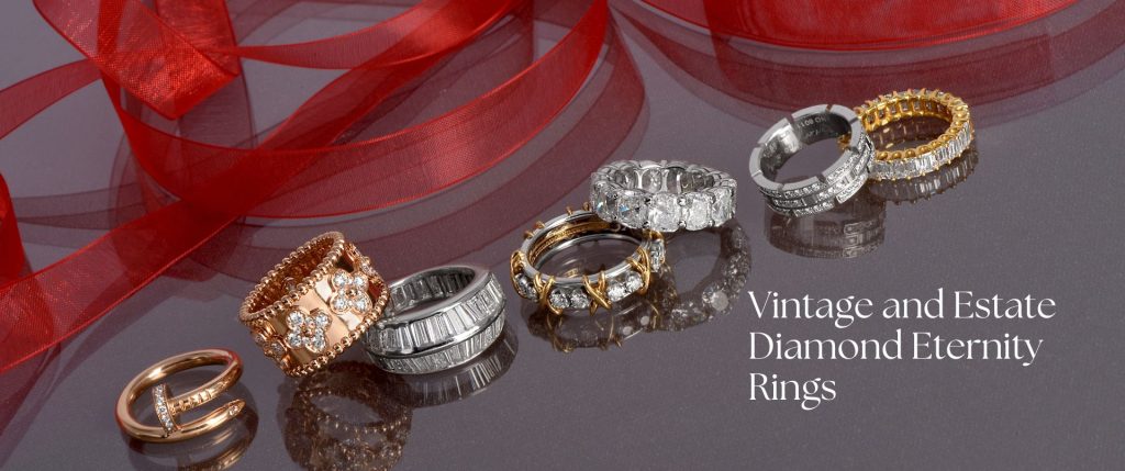 Vintage & Estate gold Eternity Bands & Weddings Rings for Valentine’s Day