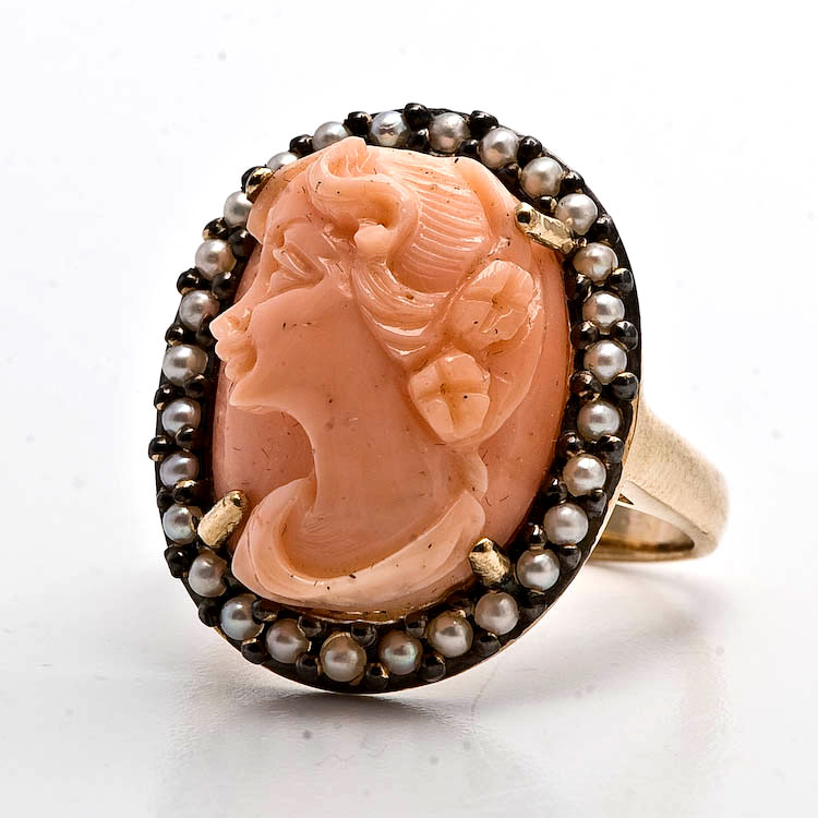 Cameo Pearl Ring