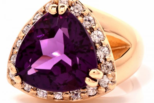 Amethyst Diamond Ring