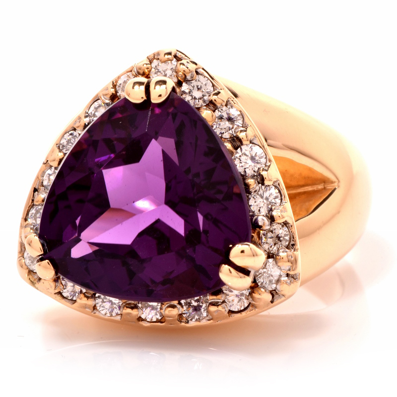 Amethyst Diamond Ring