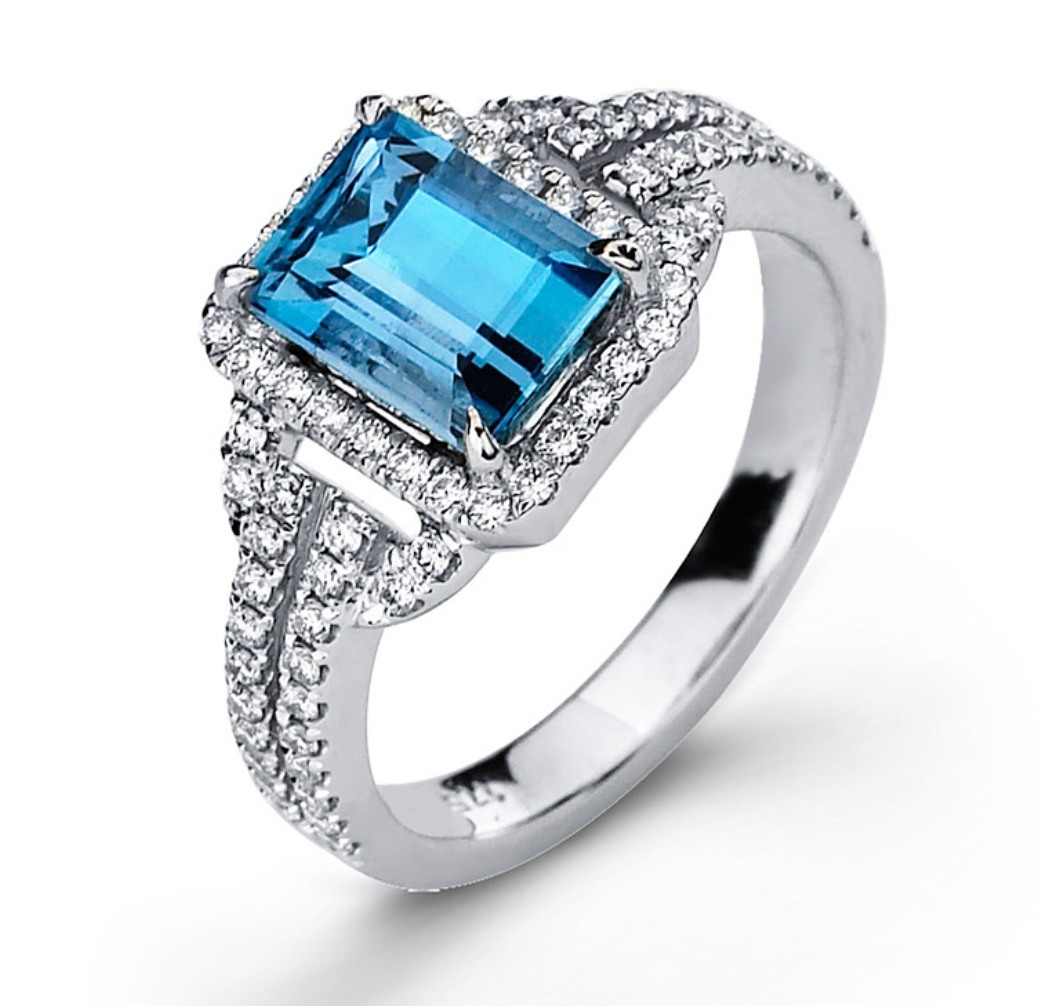 Rough Aquamarine Engagement Ring | Jewelry by Johan - Jewelry by Johan