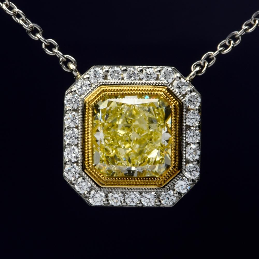 Yellow Diamond Solitaire Pendant
