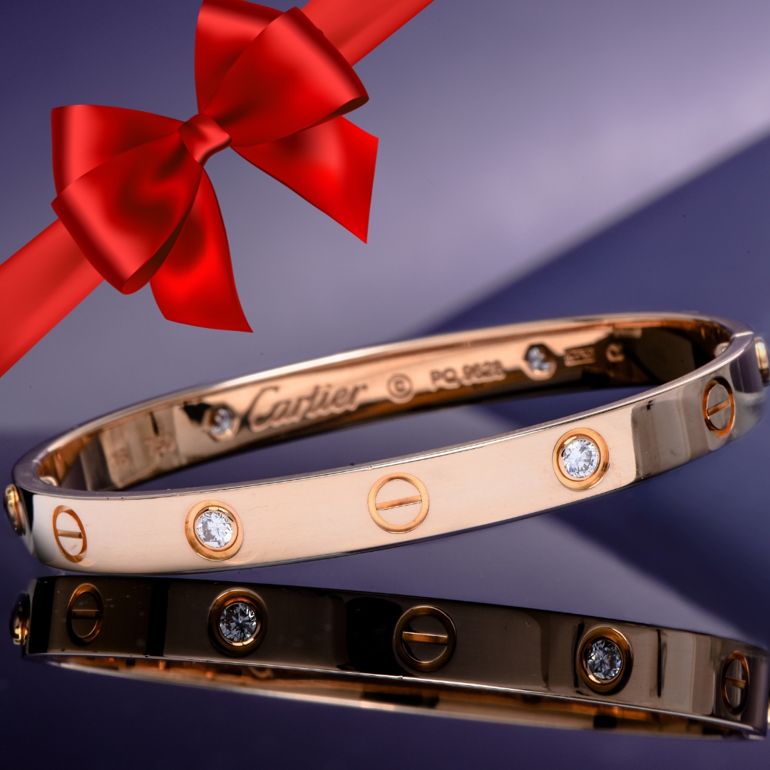 Cartier Love Diamond 18K Rose Gold Bangle Bracelet - Dover Jewelry Blog