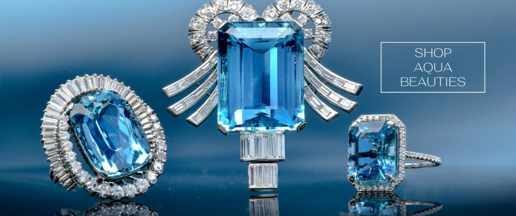 Vintage Aquamarine Diamond Jewelry l Dover Jewelry Miami