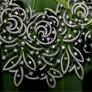 Stefan Hafner 27.70cts Diamond Lace 18k White Gold Necklace