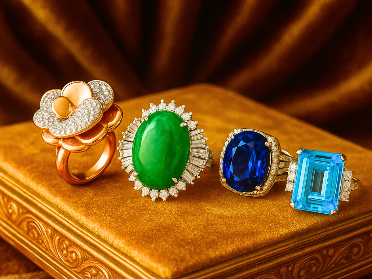 Oversized Colored Sapphire, jade, aquamarine Gemstone Rings – 2025 Trend in Statement Jewelry Dover Jewelry