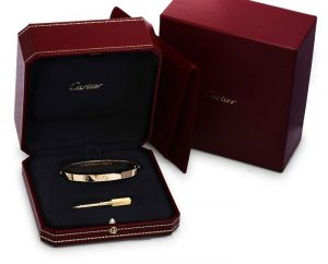 Cartier Love 18K Yellow Gold 19mm Bangle Bracelet Size 19