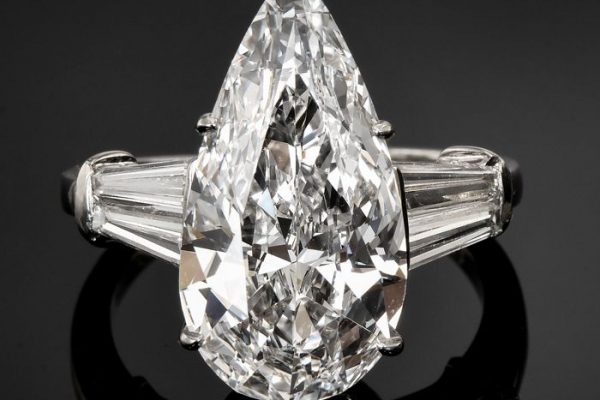 GIA Elongated 6.16ct D color Diamond Pear Shape Engagement