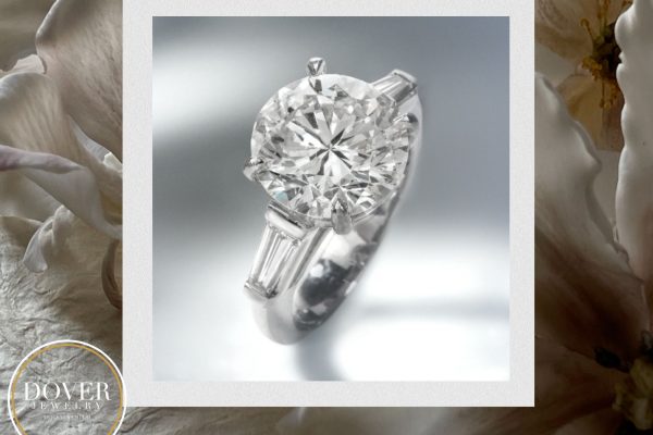 Classic 3.71cts Round Diamond Platinum Engagement Ring