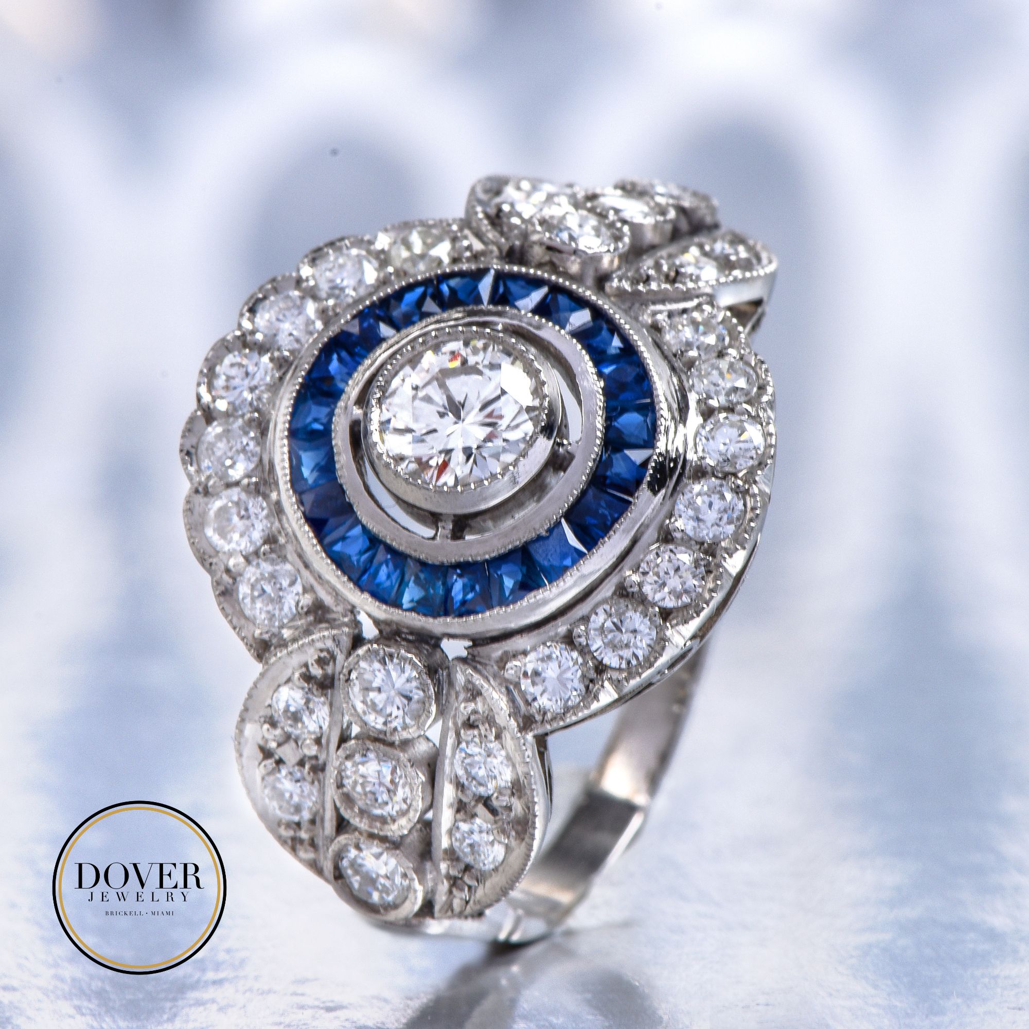 Customised Natural Blue Sapphire Platinum Astrology Ring for Rashi JL