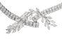 Antique Diamond Riviera Bypass Floral Leaf Platinum Necklace