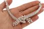 Antique Diamond Riviera Bypass Floral Leaf Platinum Necklace