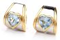 Marina B. Designer Blue Topaz Heart 18K Gold Modern Earrings
