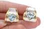 Marina B. Designer Blue Topaz Heart 18K Gold Modern Earrings