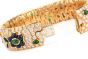  Vintage French wide Diamond Sapphire  Emerald Gold Bracelet