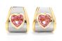 Dover Jewelry Marina B. Pink Tourmaline Heart 18K Earrings