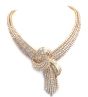 Estate 122.58ctw Diamond Scarf Knot 18K Statement Necklace-Dover Jewelry
