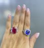 Estate Natural Ruby No Heat Diamond Platinum Cocktail Ring