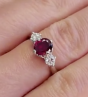 Tacori Ruby Diamond 3 Stone Engagement Platinum Ring. 809221 - 864627