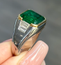 Bvlgari  4.59cts Emerald Diamond Platinum Estate Pinky Bulgari Cocktail Ring