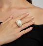 1970s Italian Enamel 18 k yellow Gold Bombe Dome Ring