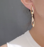 iDesigner Io Si Modern Rose Gold Pave Damond 18K Dangling Earrings 833713