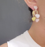Estate GIA Fancy Pink, Yellow & White Diamond Gold Pendant Earrings 529541
