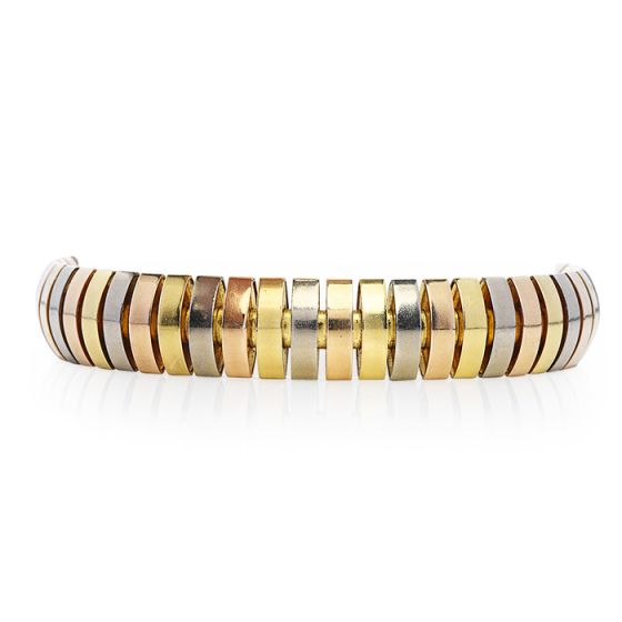 Cartier Tubogas 18K Gold Trinity Flexible Bracelet-Dover Jewelry