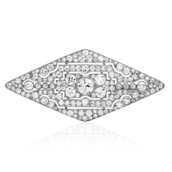 Black, Starr & Frost-Gorham Diamond Platinum Antique Deco Brooch Pin
