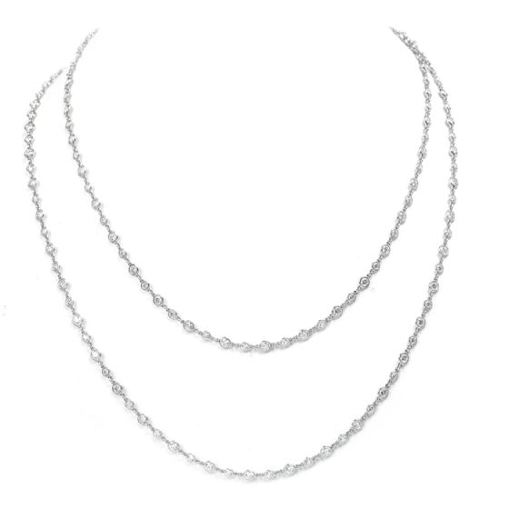 Cartier 11.00cts Diamond Platinum Diamond By The Yard Long Chain Necklace