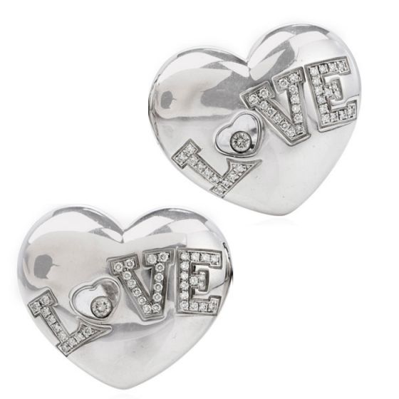 Chopard Happy Diamond 18K Gold Designer Clip On Earrings