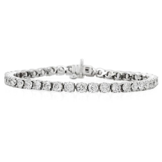 Classic 8.74cts Diamond 18K White Gold Tennis Line Bracelet