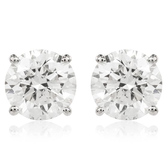 Classic 1.03cts Round Cut Diamond White Gold Stud Earrings