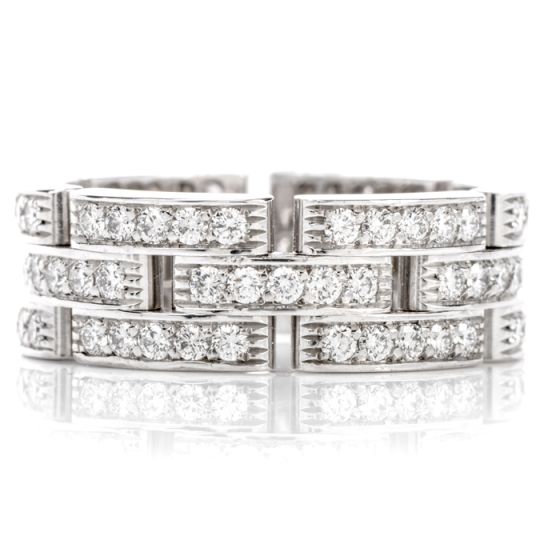 CARTIER  Diamond 18K Maillon Panthère Open Link Unisex Band Ring