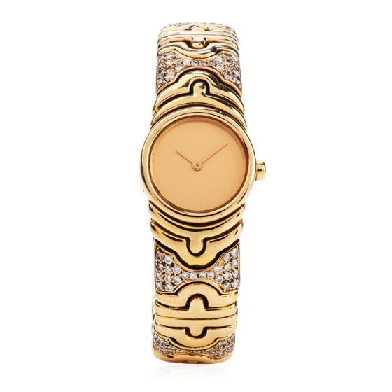 Bvlgari Parentesi  Diamond 18K Gold Cuff Bangle Ladies Watch