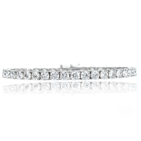 Modern 12.48 Diamond 18K White Gold Classic Tennis Line Bracelet