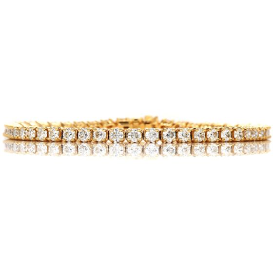 Classic 5.25CT Diamond 14K Yellow Gold Tennis Bracelet