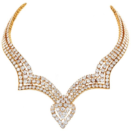 M. Gerard 61.44cts Diamond Yellow Gold Choker Necklace