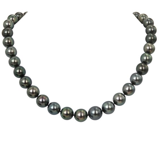 Lustrous Tahitian SouthSea Pearl Necklace 18 karat diamond sapphire Gold Clasp 