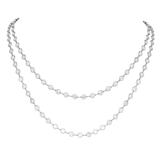 18.15 carats Diamond by the Yard Platinum 41 Inches Long Chain Necklace 