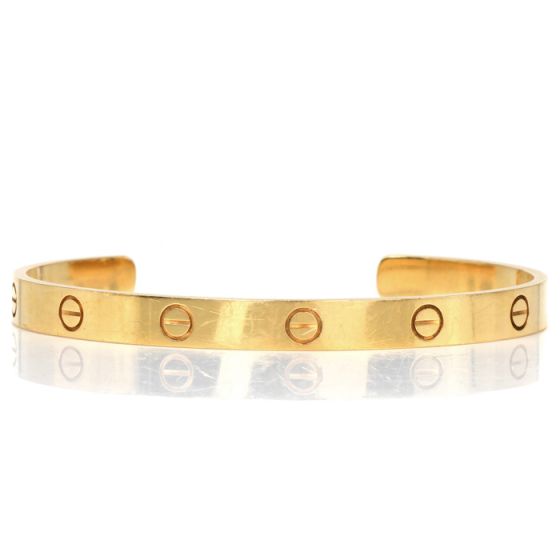 Cartier Love Bracelet 18K Yellow Gold Cuff Style Size 19