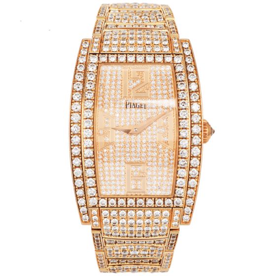 Piaget Limelight Tonneau Diamond Bracelet Yellow Gold Watch-Dover Jewelry