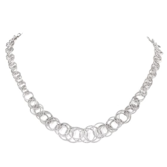 Estate Buccellati 18K Gold Intertwining Circle Link Chain Necklace -Dover Jewelry