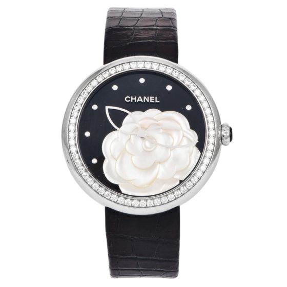 Chanel Mademoiselle Prive 18K Diamond Mother of Pearl Watch-Dover Jewelry